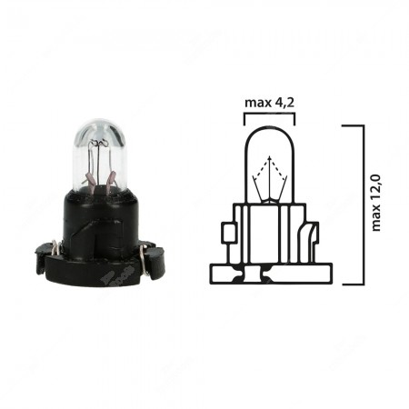 Schema of instrument cluster bulb  T-1/4NW 12V with black socket 
