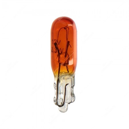 Orange bulb glass wedge base W2x4,6d 12V 2,3W T5 for instrument clusters and dashboards