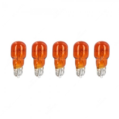Pack of amber light bulbs W2,1x9,5d 12V 10W T13 for cars