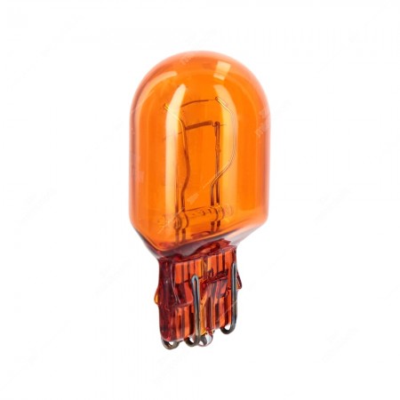 Amber bulb glass wedge base W3x16q 12V 21/5W T20 for automotive lighting
