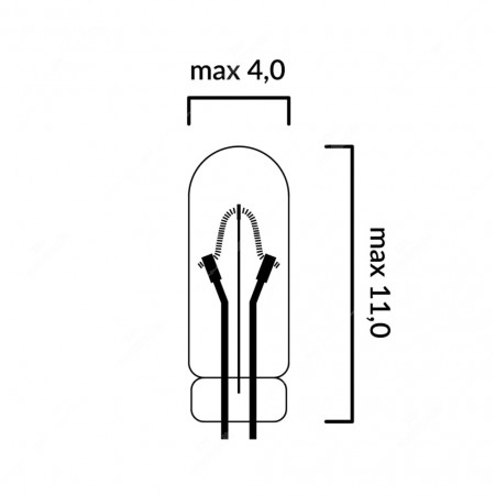 T1 1/4 40mA 14V wire base miniature incandescent light bulb - schema