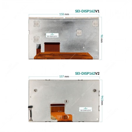 Audi A4 B8, Audi A5 8T / 8F, Audi A6 C6, Audi Q5 8R and Audi Q7 4L MMI 3G replacement display - back sides comparison