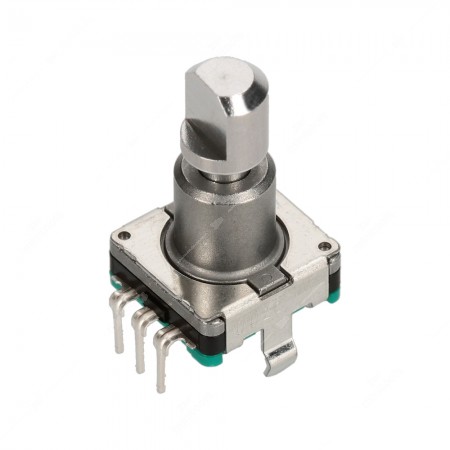 Replacement rotary encoder, 15 ppr, with push momentary switch, for Chevrolet, Dacia, Holden, Lada, Opel, Renault and Vauxhall car radios