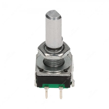 Incremental encoder for electronics. with push momentary switch. 24 ppr. 24 detents, 20 mm shaft