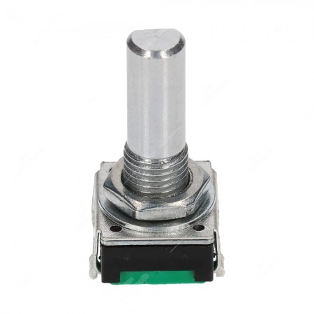 Mechanical encoder, 24 pulses per revolution,  without push switch, 24 detents - 20 mm flat shaft