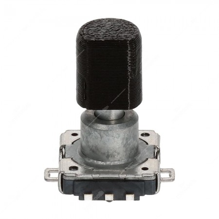 Mechanical encoder, 16 pulses per revolution, with push switch, 32 detents - height: 19,5mm