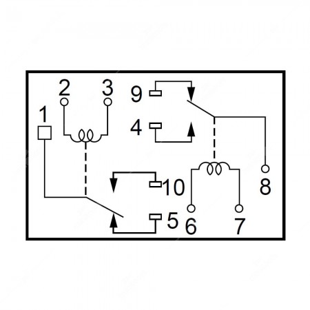 Technical schema of NEC EP2F-B3G1ST relay for automotive