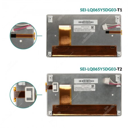 Sharp LQ065Y5DG03 6,5" TFT panel with touchscreen digitizer - rear side detail
