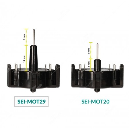 Comparison of the stepper motor for instrument clusters SEI-MOT29 and SEI-MOT20