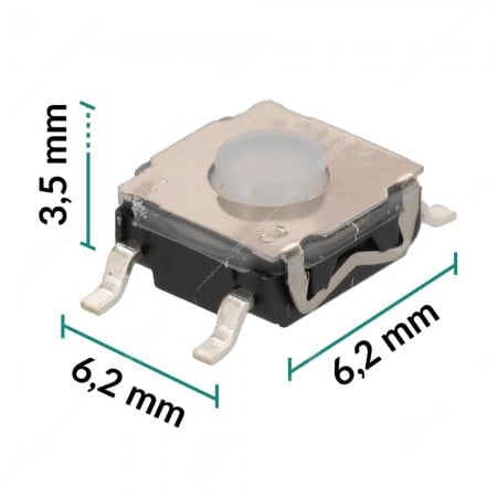 6,2x6,2x3,5mm SMD / SMT tactile switch dimensions