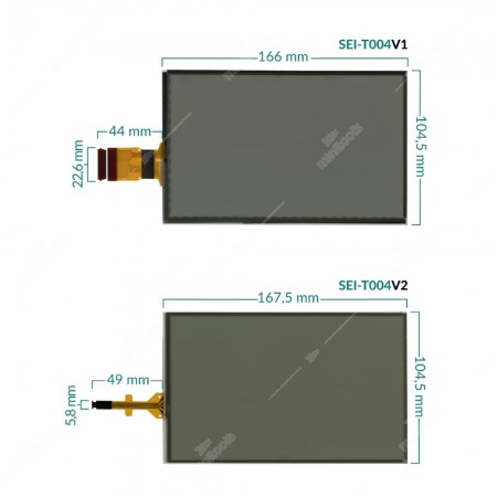 Touchscreen glass digitizer for Peugeot 208 and 2008 car radio / sat nav display