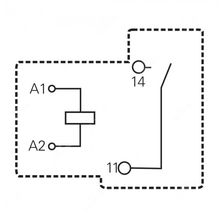 T9AS1D12-12 relay technical diagram - pinout
