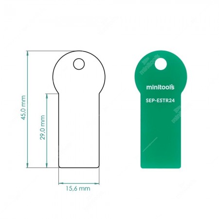 Technical schema of tool for removing BMW, Range Rover, Porsche and RUF speedometers back cover