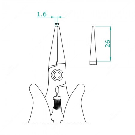Long round-nose pliers - schema