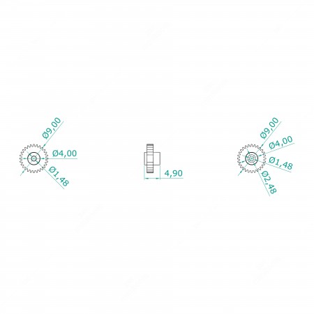 Technical diagram for Volvo Penta rev counter gear