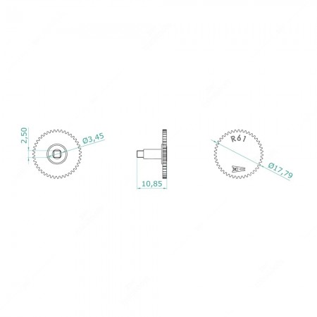 Porsche 911 G instrument panels odometer gear (43 teeth) - schema