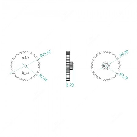 Mercedes SL R107 instrument cluster odometer gear (47x12 teeth)