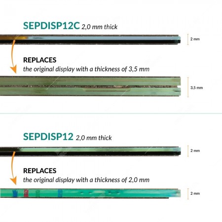 Comparison between MINITOOLS diplay SEPDISP12 and  SEPDISP12C