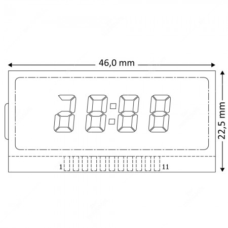 Right side LCD display (clock) for repairing Mercedes C-Class, E-Class, CLK and SLK dashboards, technical schema