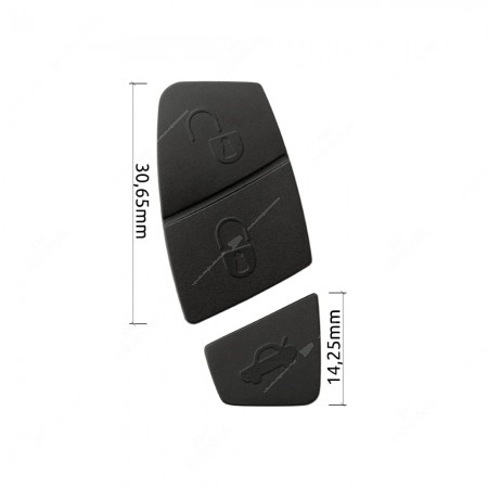 0 Gommino adattabile chiavi auto(2 pz, colore Nero) Mis. 30,65mm + 14,25mm