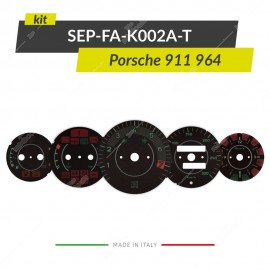 Set of black Type 356 gauge faces for Porsche 911 964 instrument clusters