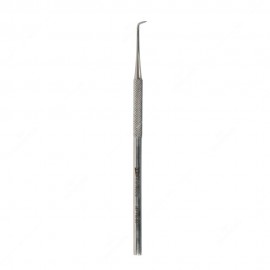 Steel probe with flat curved tip