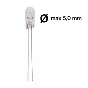 T5 70mA 24V wire base miniature incandescent light bulb