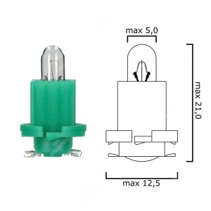 Schema of instrument cluster bulb EBSR 12V 1,2W with green socket
