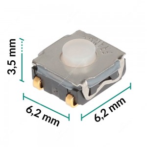6,2x6,2x3,5mm SMD Microswitch (normally open) –  "J Lead" contacts - measures