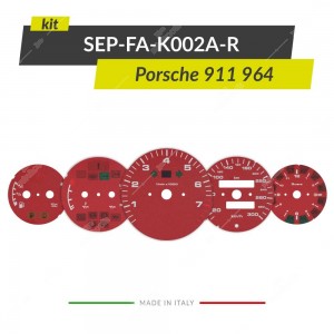 Set of red gauge faces discs for Porsche 911 964 speedometers