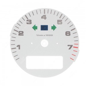 Porsche 911 964 Turbo 3.3 and 993 Turbo tachometer white dial disc - warning lights off