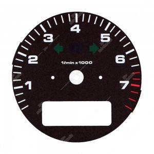 Porsche 911 964 Turbo 3.3 and 993 Turbo tachometer dial disc - warning lights off