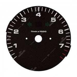 Gauge face for Porsche 911 964 Carrera RS 3.8 rev counter (red marks from 7200 RPM - without display)