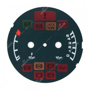 Porsche 911 993 oil pressure and temperature deep teal gauge disc (european versions) - warning lights on