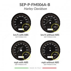 Versions comparison of the black gauge face for Harley-Davidson speedometers restoration (103mm diameter - 2006-2013 models)