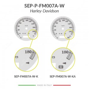 Versions comparison of the white gauge face for Harley-Davidson speedometers mph km/h conversion (103mm diameter - 2006-2013 models)