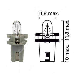Schema lampadina per cruscotto BX8,7d 12V base grigia