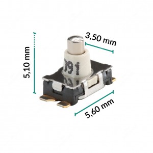 Micropulsante 5,6x3,5x5,1mm - Confezione da 10 pz (normalmente aperto)