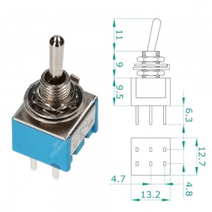 Toggle switch (SPDT) with 6 pins