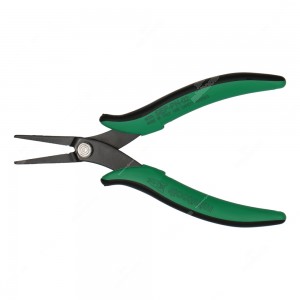 Flat-nose pliers with long serrated jaws - top side
