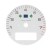 White Gauge face for Porsche 911 964 and 993 rev counter (red marks from 6600 RPM - with display)