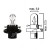 Dashboard light bulb BX8,4d 12V 1,2W with black base - Pack of 5 pcs