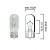 Bulb glass wedge base W2,1x9,5d 12V 2W T10 - Pack of 5 pcs