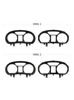 Versions comparison of the front lens for Volkswagen Polo Mk4 VDO instrument clusters
