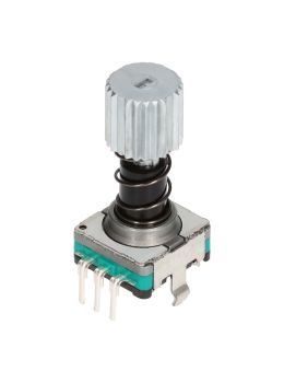 15 ppr, 30 detents  incremental rotary encoder with push lock switch - cross view