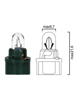 Dashboard lamp with green base T6,5 14V 3W