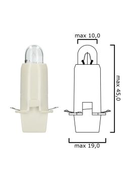 Schema of instrument cluster bulb BX8,4d BIG 12V 2CP with white socket