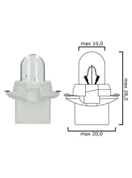 Schema of instrument cluster bulb B12,3d 12V 2W with white socket