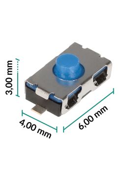 Micropulsante SPST-NC 6x4x3mm, 250 gf