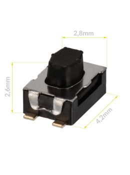 Micropulsante normalmente aperto 4,2x2,8x2,6mm - forza di azionamento: 200gf